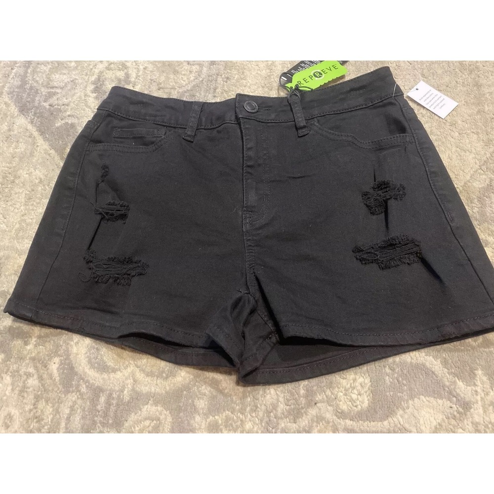 New‎ SO Black "High Rise Shortie" Jean Shorts Junior's Sz 11 / 30 Waist